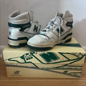 New Balance ALD 650 White and Green High-Top Sneakers